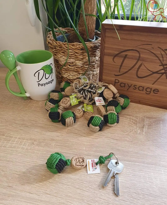 Porte-Clés Pomme de Touline Chanvre La Tricolore 3 mm Aux fils des Noeuds