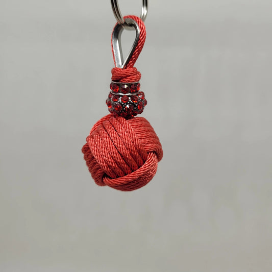 Porte-clés Bijoux Pomme de Touline | Tresse Hélicoïdale | Saint-Valentin | Mini Strass Aux fils des Noeuds