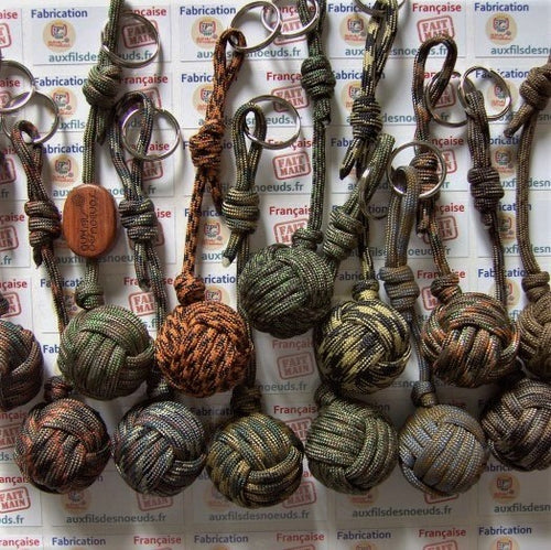 Porte clef camouflage Pomme de touline personnalisable fabrication artisanale made in Corrèze by Aux fils des noeuds