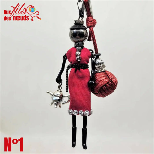 Porte clef bijoux Pomme de Touline - Mademoiselle et sa pomme by Aux Fils des noeuds