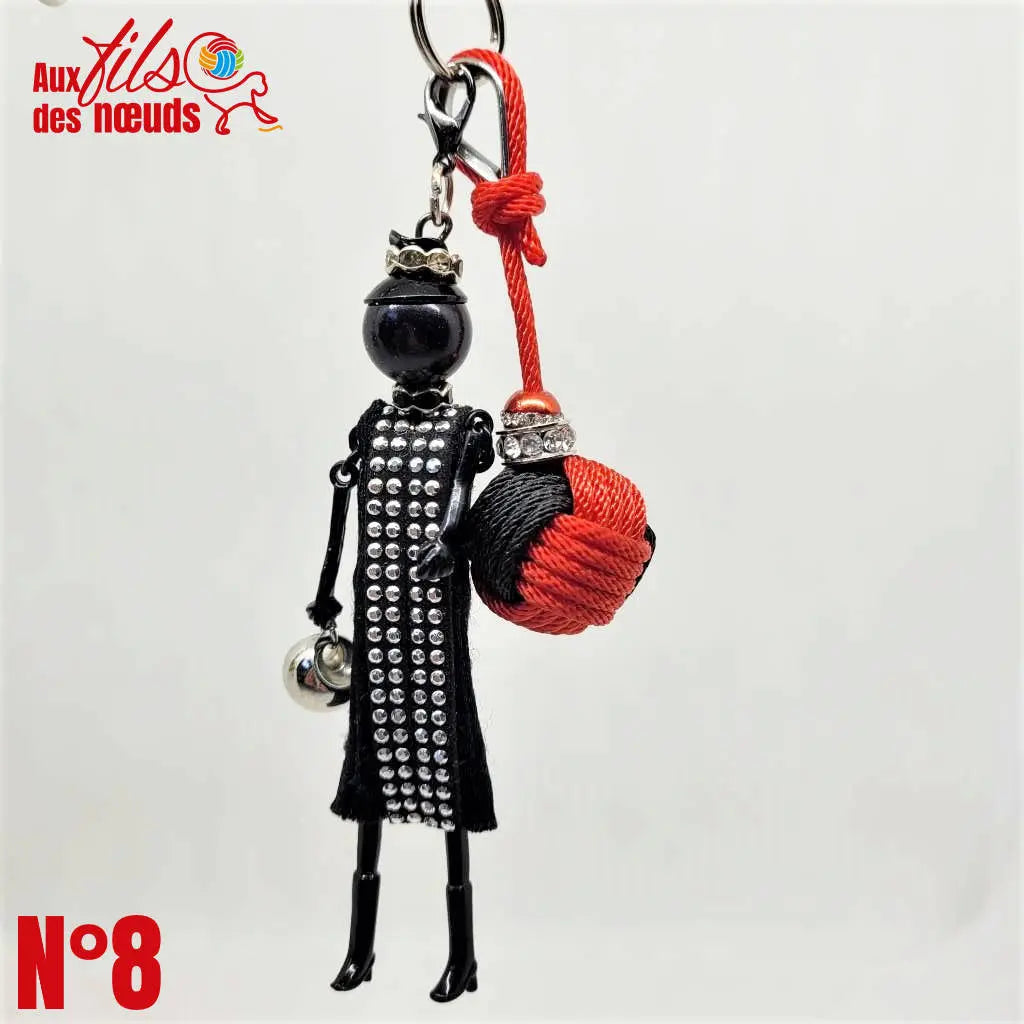 Porte clef bijoux Pomme de Touline - Mademoiselle et sa pomme by Aux Fils des noeuds