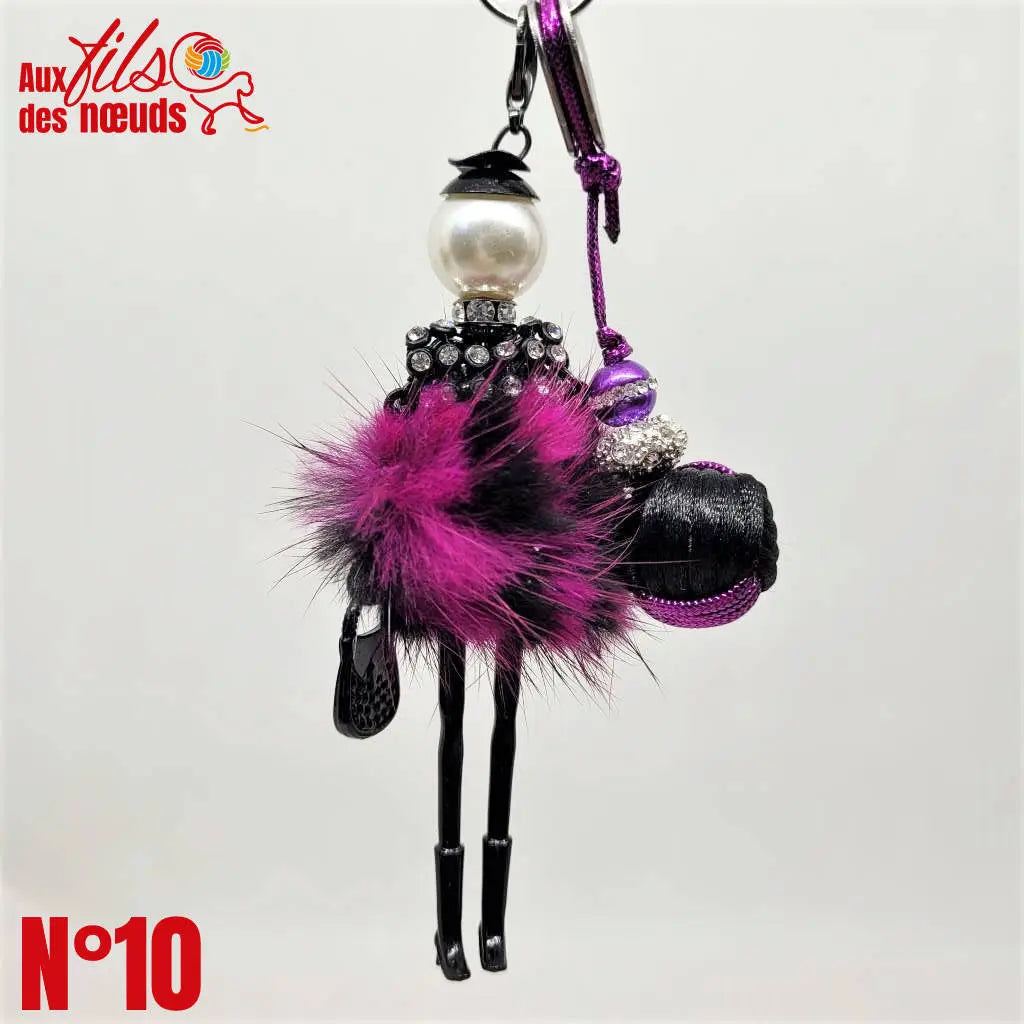 Porte clef bijoux Pomme de Touline - Mademoiselle et sa pomme by Aux Fils des noeuds