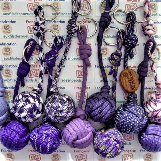 Porte clef Pomme de touline personnalisable fabrication artisanale made in Corrèze by Aux fils des noeuds