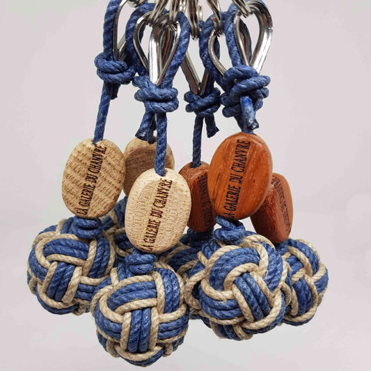 Porte clef pomme de touline chanvre personnalisable fabrication artisanale made in Corrèze by Aux fils des noeuds