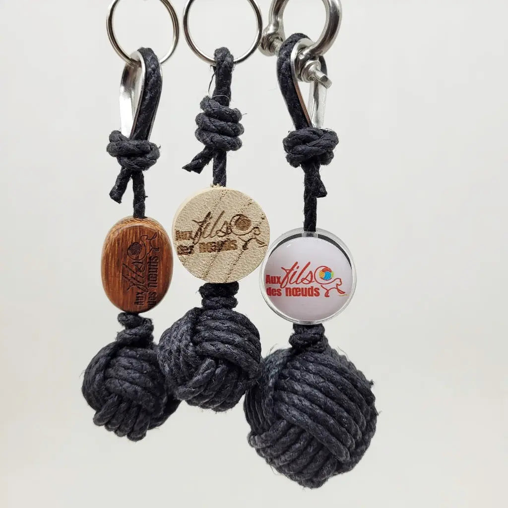 porte clés pomme de touline personnalisable chanvre fabrication artisanale Origine Corrèze gravure laser doming aux fils des nœuds made in France
