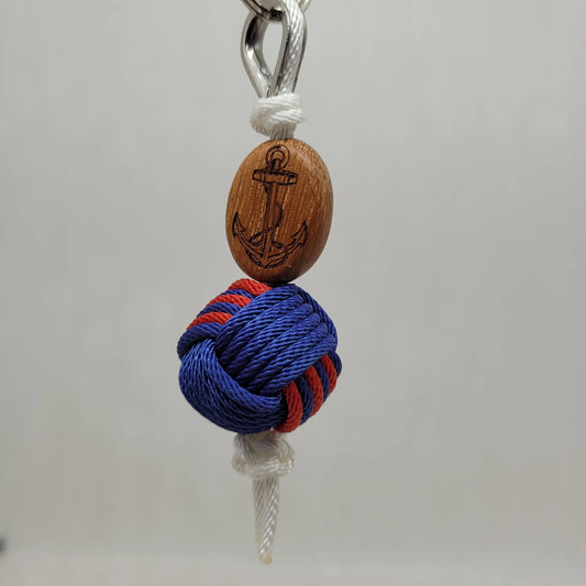 Porte clef marinière Pomme de touline personnalisable - fabrication artisanale made in Corrèze by Aux fils des noeuds