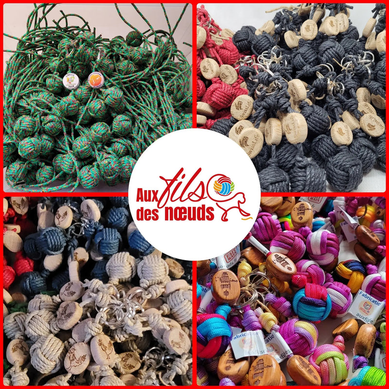 Porte-Clés Pomme de Touline personnalisé gravure laser noeuds marins