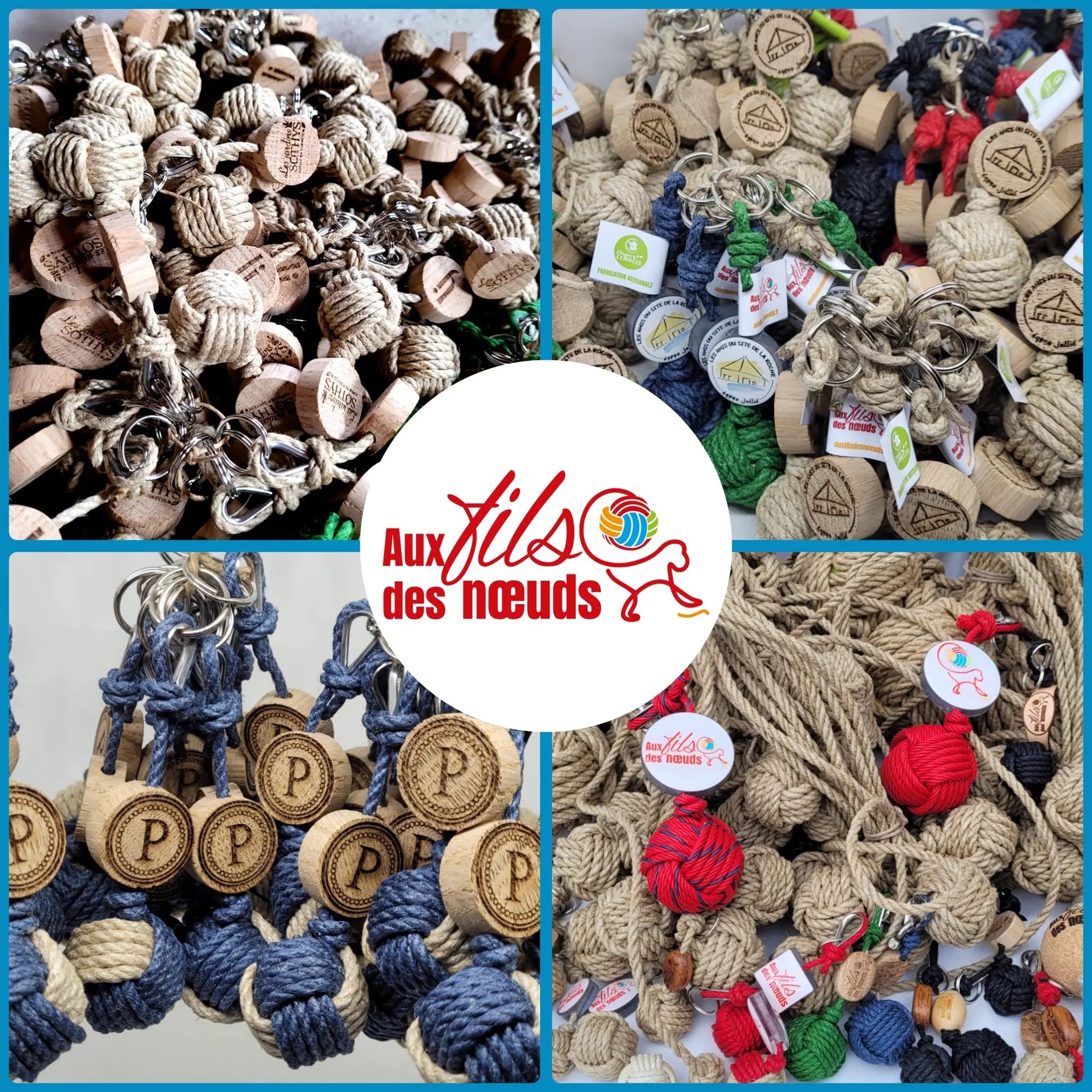 Porte-clés pomme de touline personnalisé noeuds marins