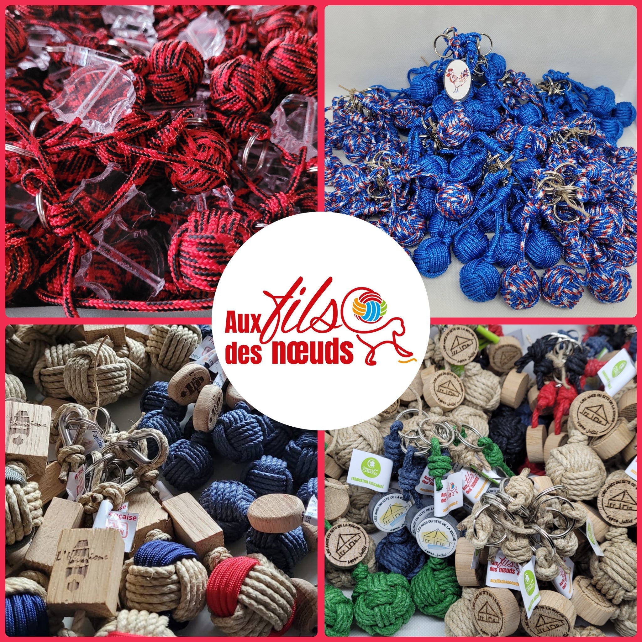 Porte-clés pomme de touline personnalisée noeud marin