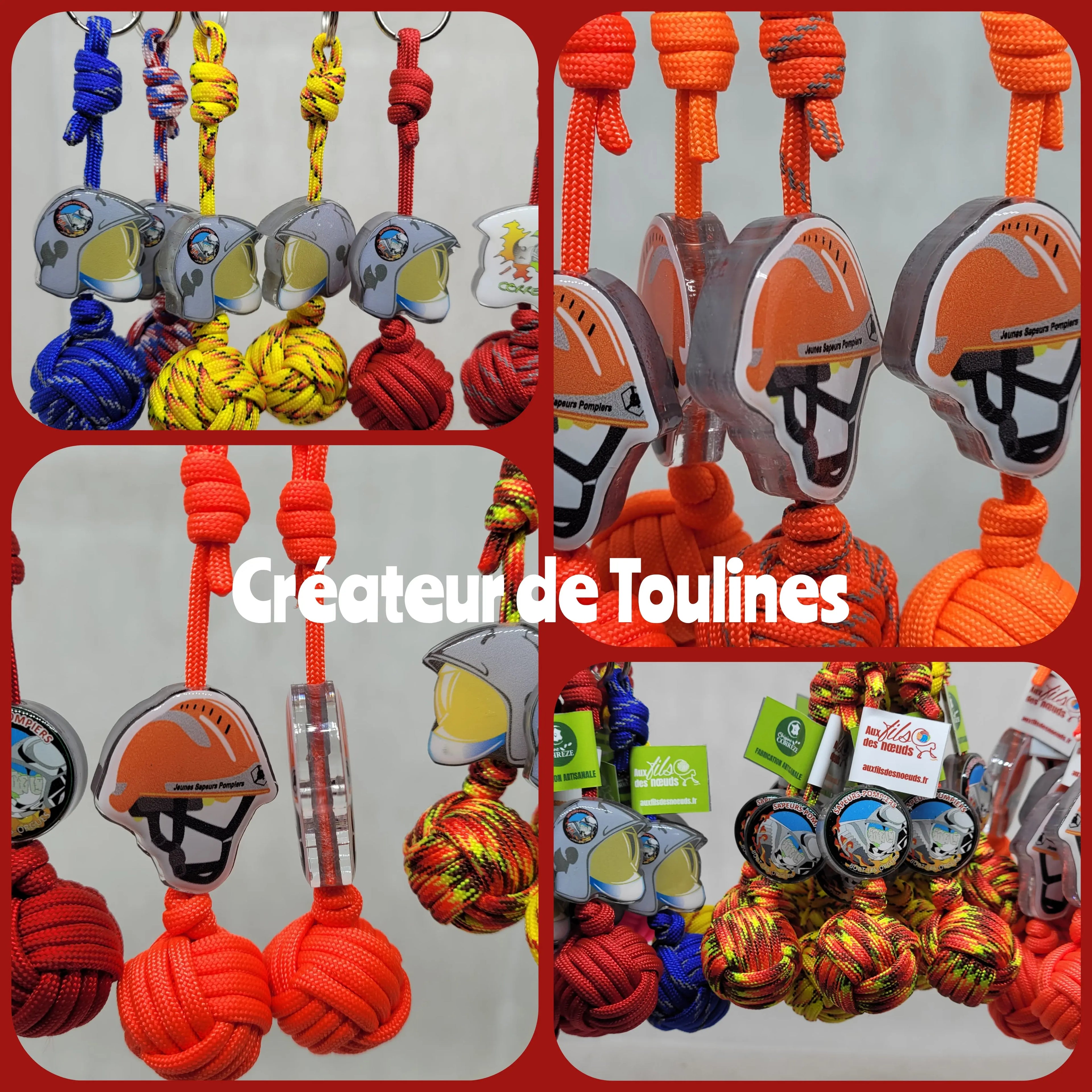 Porte-Clés Poing De  Singe P550 Les Sapeurs-Pompiers Aux fils des Noeuds