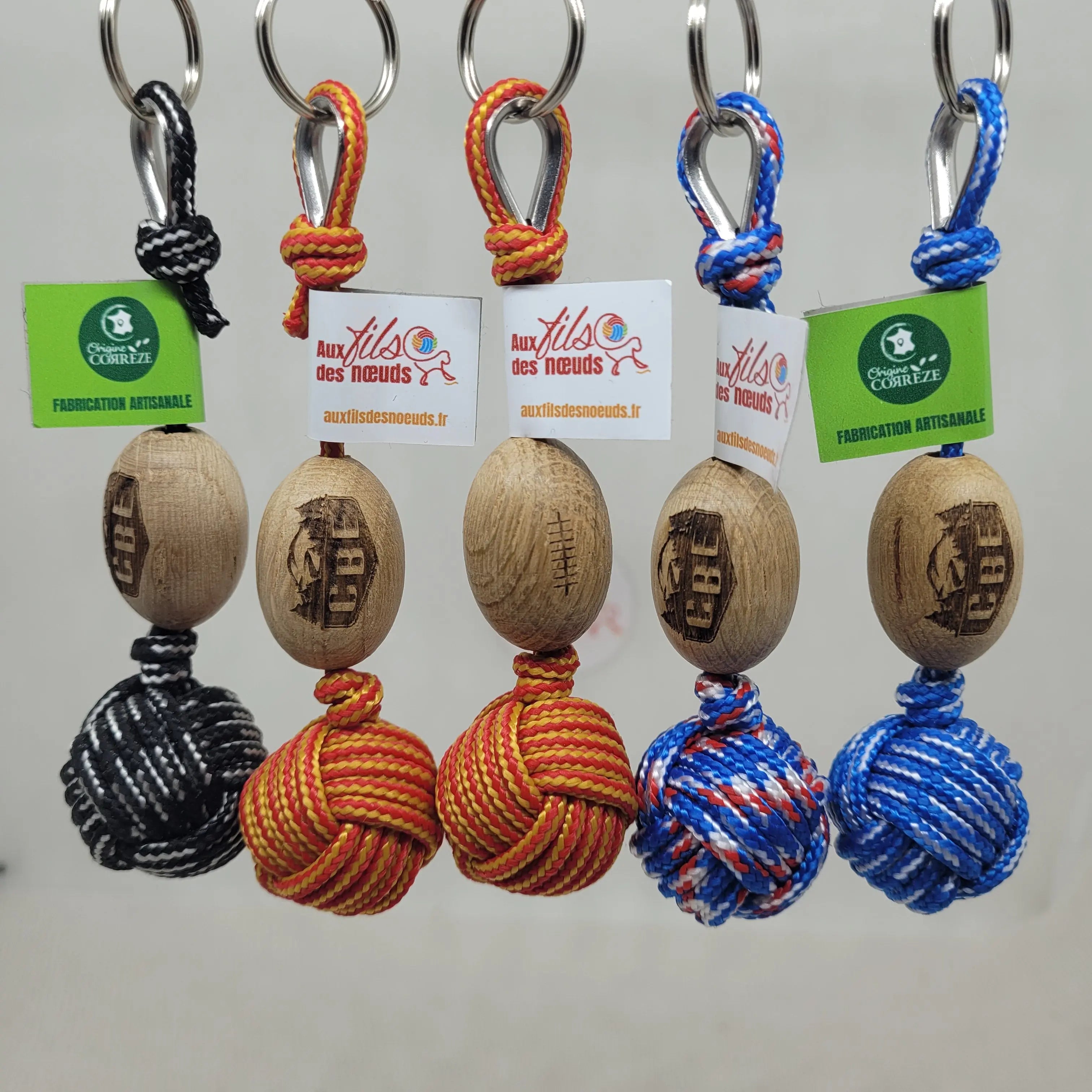 Porte-Clés Pomme de Touline L'Esprit Rugby Aux fils des noeuds