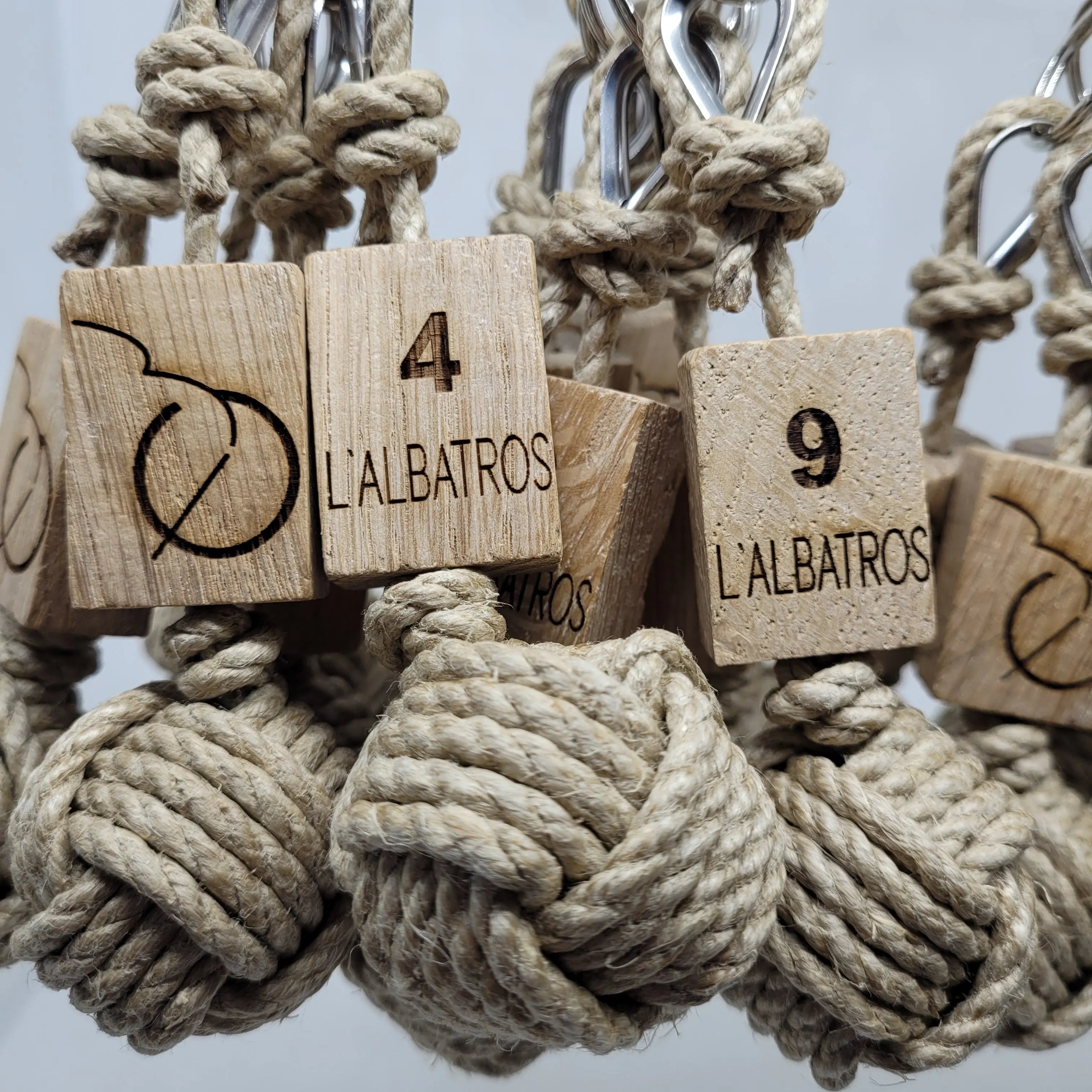 Porte-Clés Pomme de Touline | Chanvre 4 mm Les Hôtels Aux fils des Noeuds