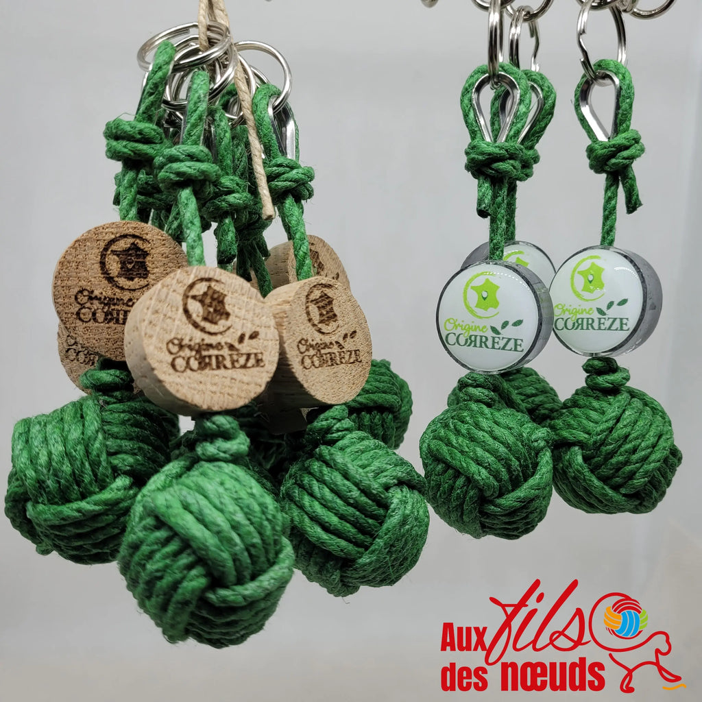 Porte-Clés Pomme de Touline | Chanvre Origine Corrèze Aux fils des Noeuds