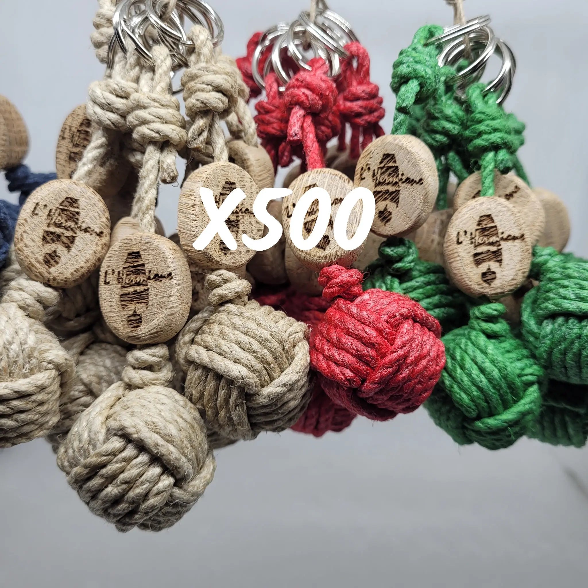 Porte-Clés Pomme de Touline │ Pack X500 Chanvre – Cadeaux Authentiques Aux fils des Noeuds