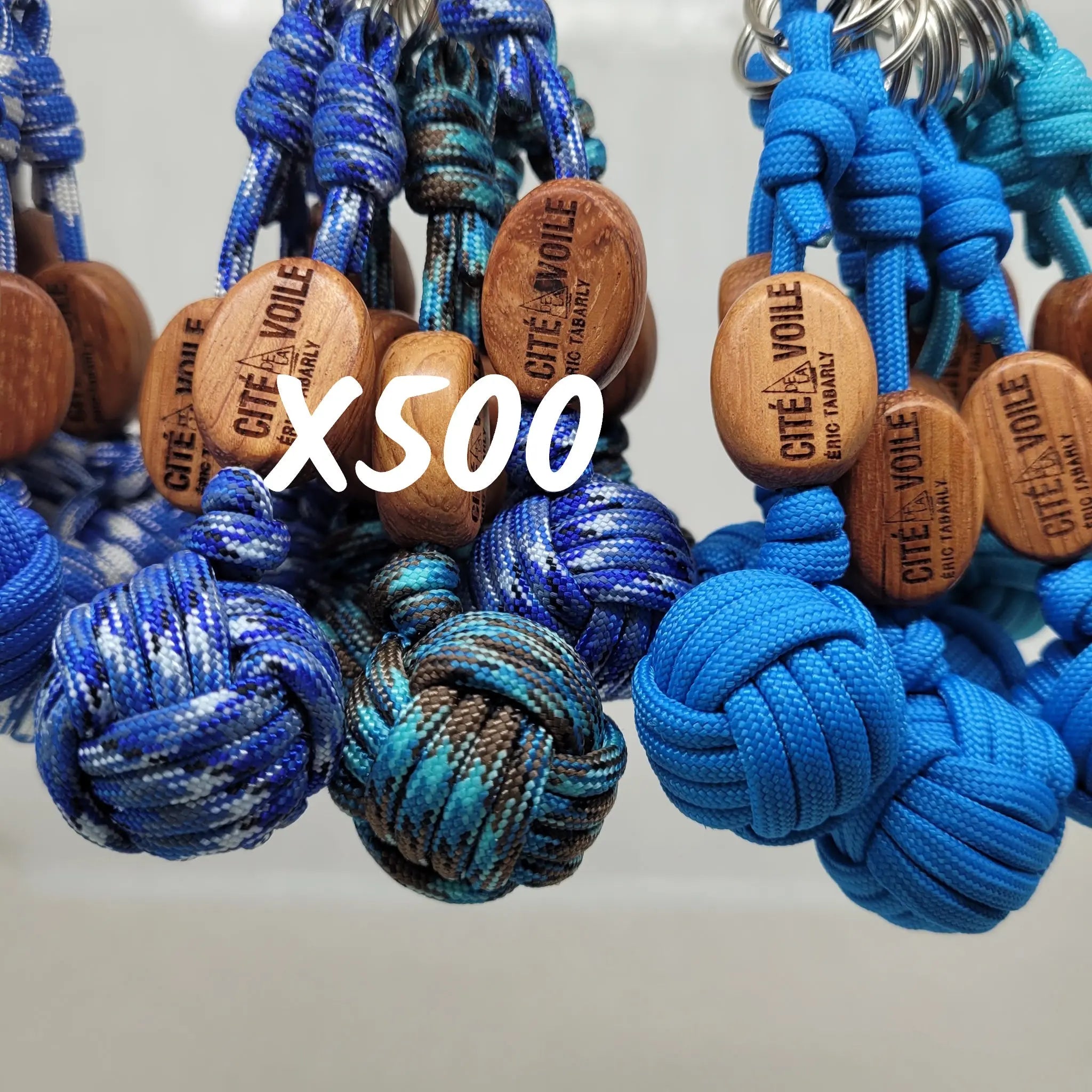 Porte-Clés Pomme de Touline │ Pack X500 Paracord 550  Résistance et Colorés Aux fils des noeuds