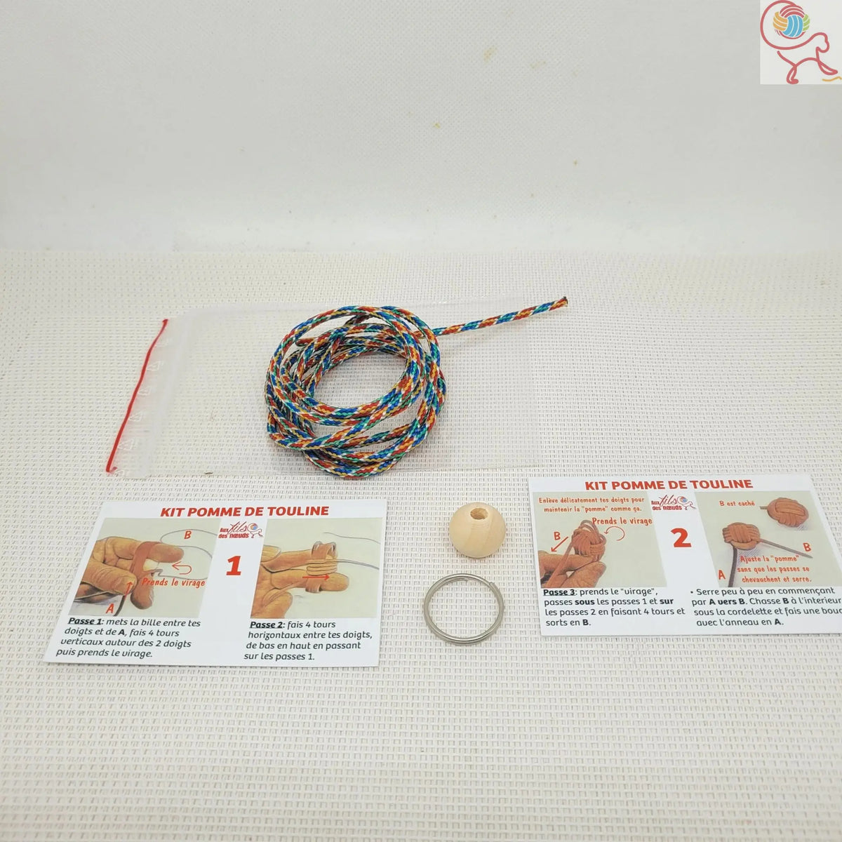 Porte-Clés Le Kit DIY Pomme de Touline Aux fils des noeuds