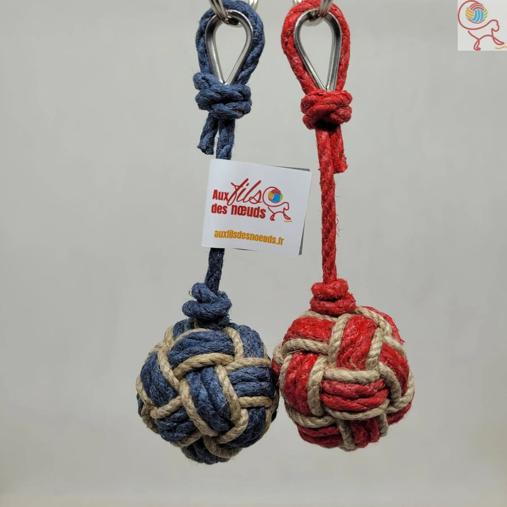 Porte-Clés Pomme de Touline Chanvre La Bicolore 18 Faces Aux fils des Noeuds