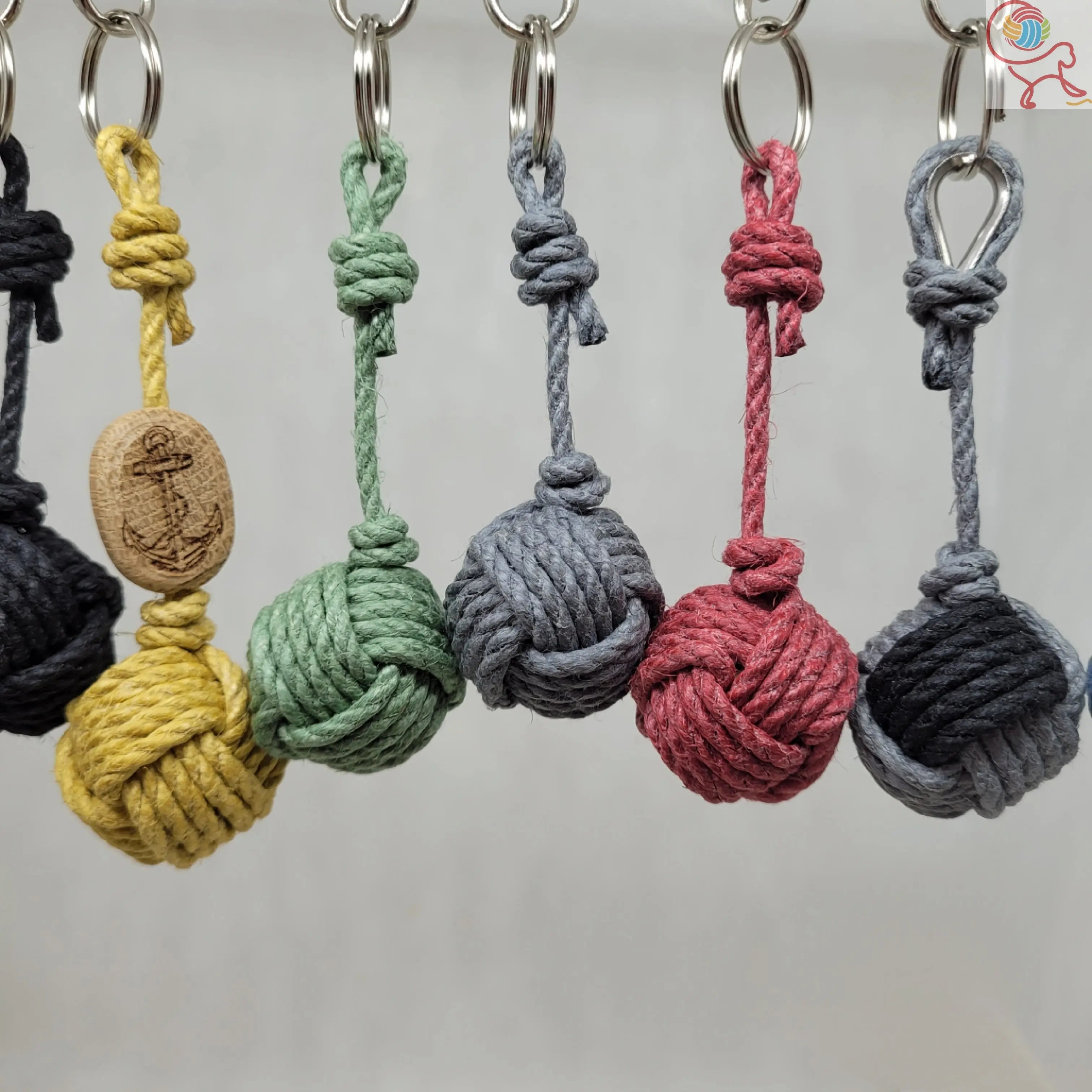 Porte-Clés Pomme de Touline Chanvre La Classique 3 mm Aux fils des Noeuds
