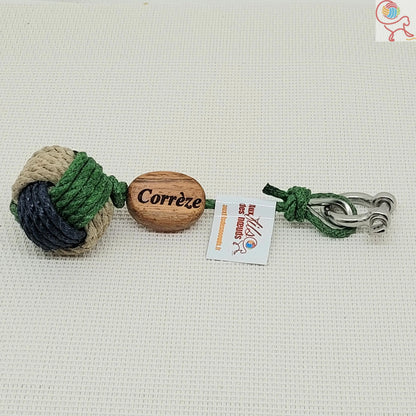 Porte-cls pomme de touline personnalisables tricolore Aux fils des noeuds