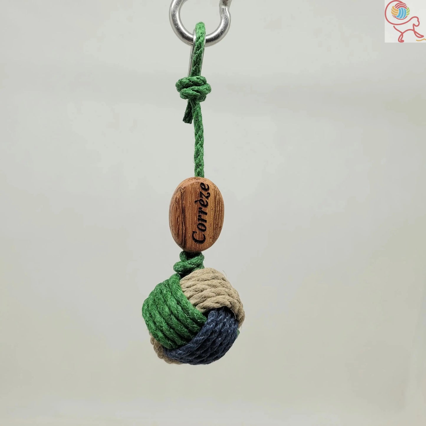 Porte-Clés Pomme de Touline Chanvre La Tricolore 3 mm Aux fils des Noeuds