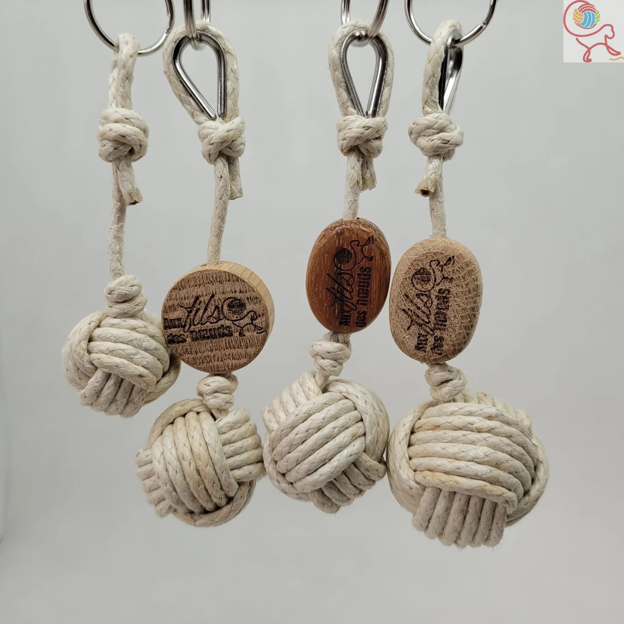 Porte-Clés Pomme de Touline Lin La Classique Aux fils des Noeuds