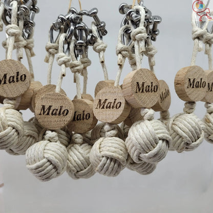 Porte-Clés Pomme de Touline Lin La Classique Aux fils des Noeuds