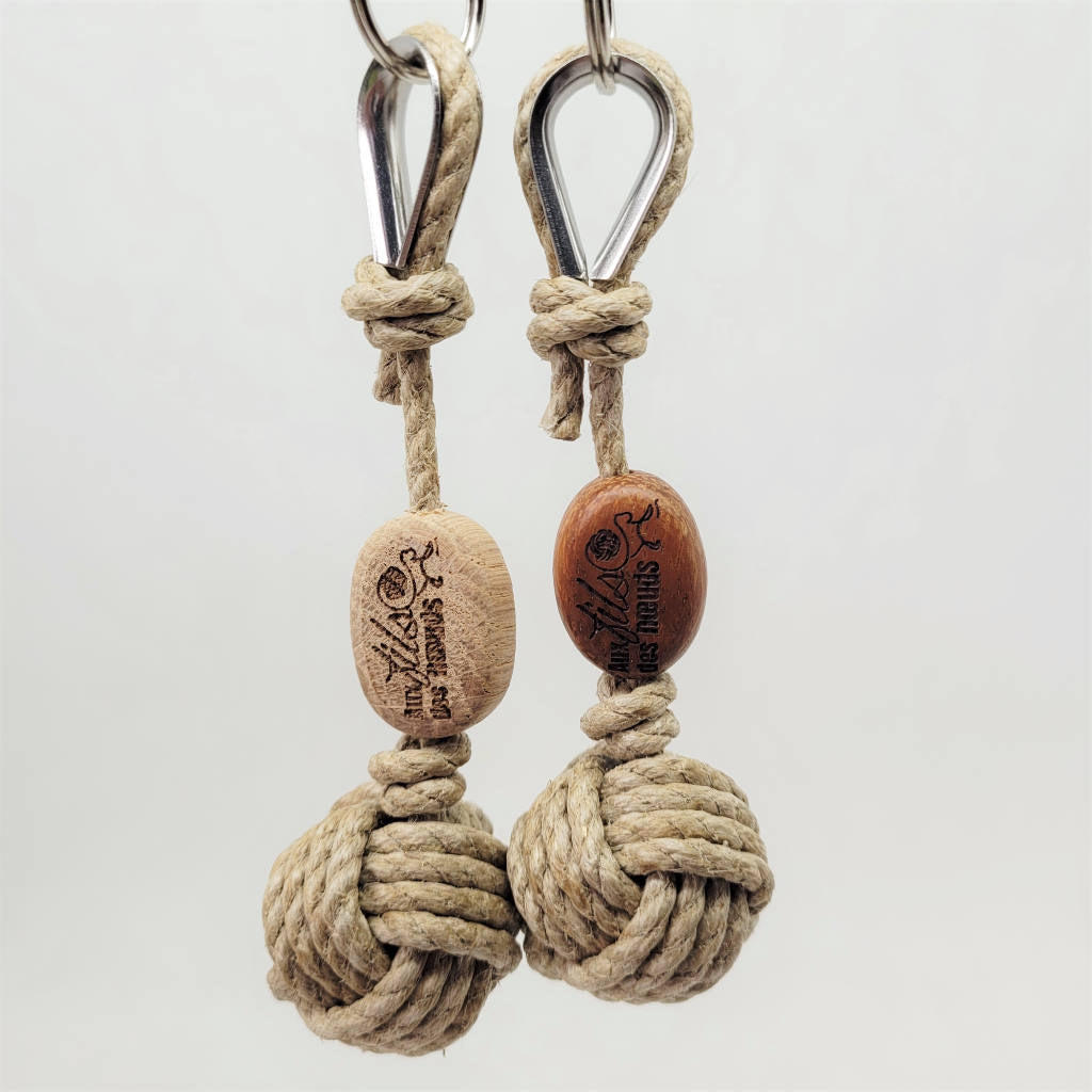 Porte clef pomme de touline chanvre personnalisable fabrication artisanale made in Corrèze by Aux fils des noeuds