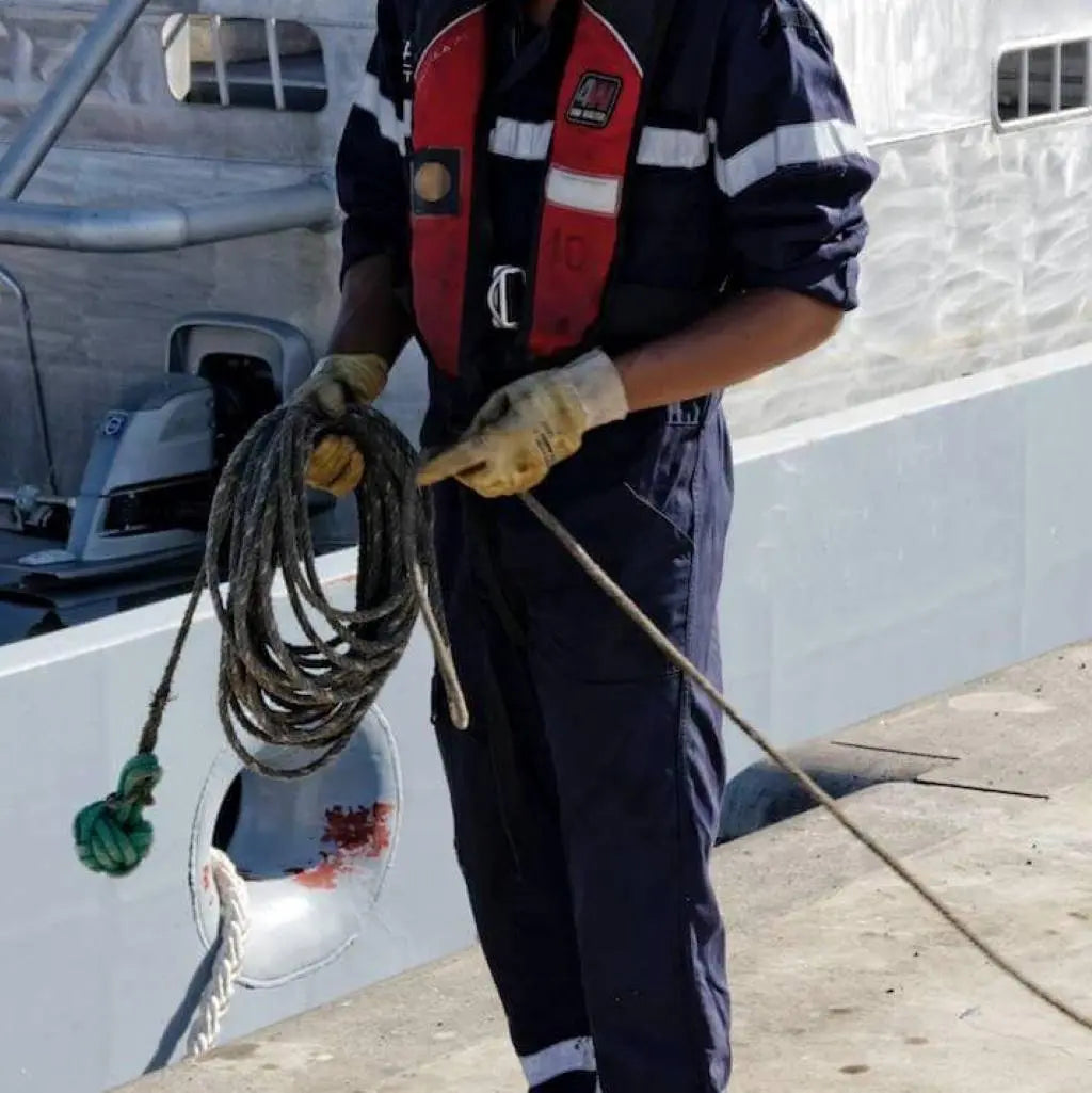 Lance amarre pomme de touline  imitation chanvre fabrication artisanale Origine Corrèze gravure laser doming aux fils des nœuds made in France