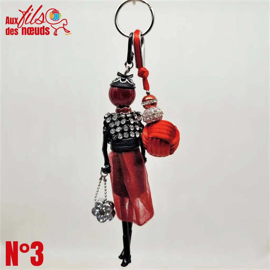 Porte clef bijoux Pomme de Touline - Mademoiselle et sa pomme by Aux Fils des noeuds