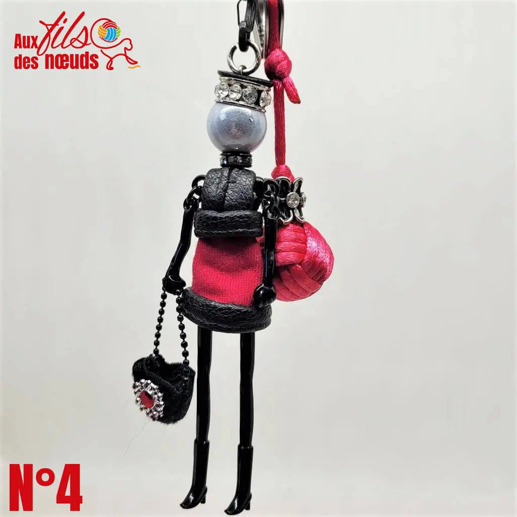 Porte clef bijoux Pomme de Touline - Mademoiselle et sa pomme by Aux Fils des noeuds