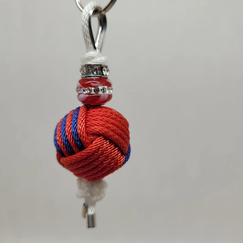 Porte clef bijoux Pomme de Touline - Marinière en strass by Aux Fils des noeuds