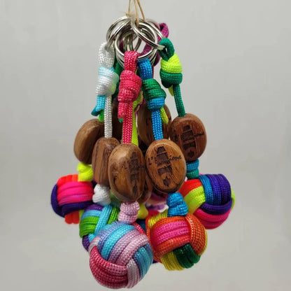 Porte clef Pomme de touline paracorde personnalisable - Objet décoration fabrication artisanale made in Corrèze by Aux fils des noeuds