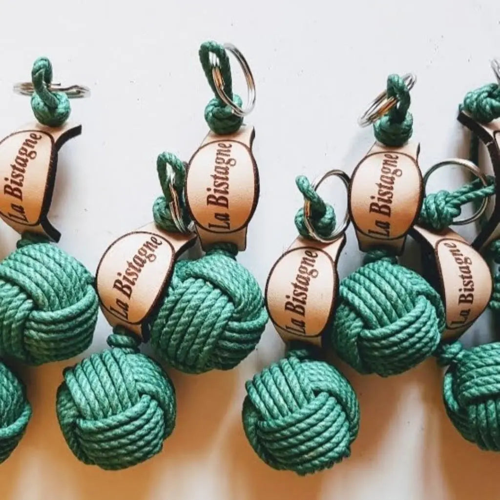 Porte clef pomme de touline voile personnalisable fabrication artisanale made in Corrèze by Aux fils des noeuds