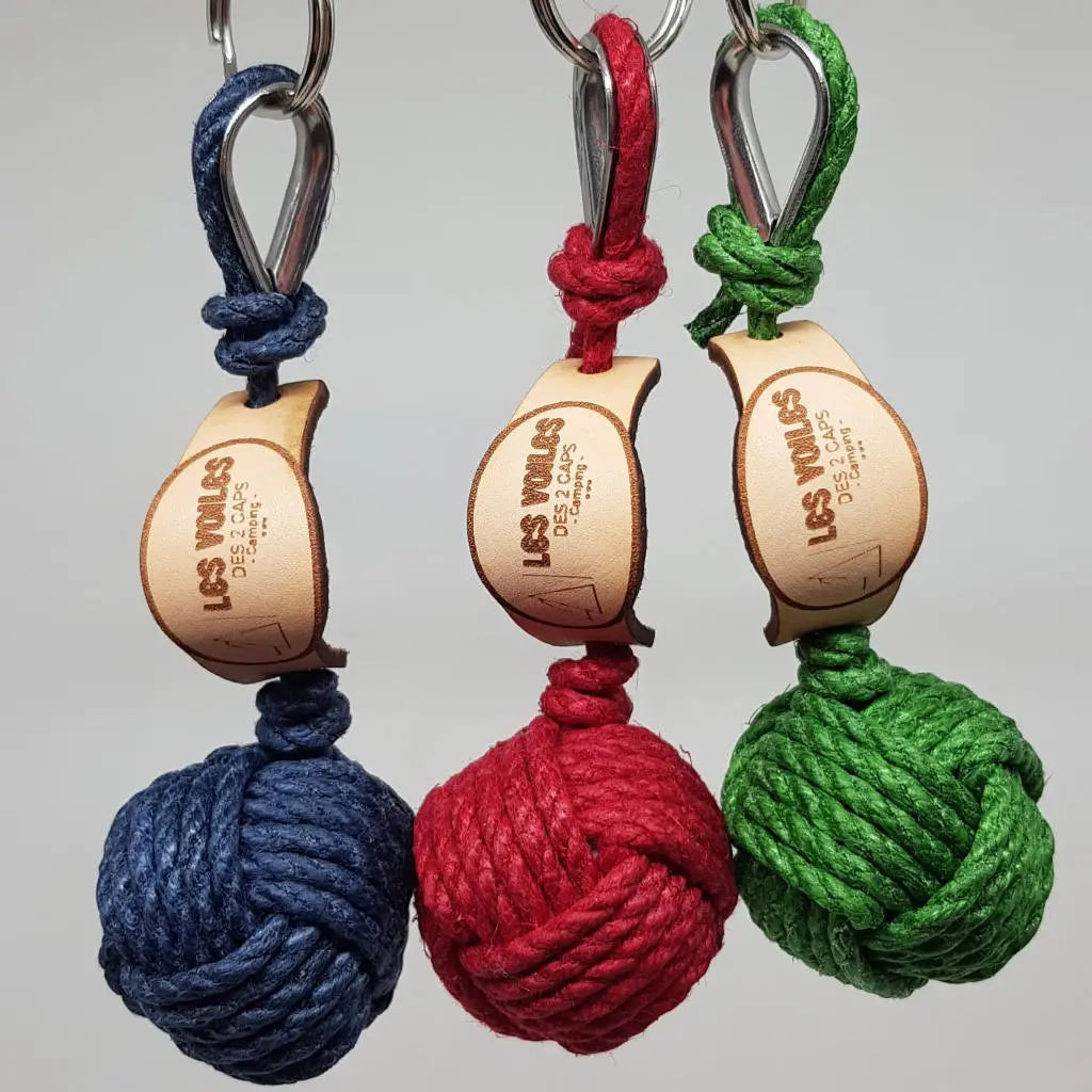 Porte clef pomme de touline voile personnalisable fabrication artisanale made in Corrèze by Aux fils des noeuds