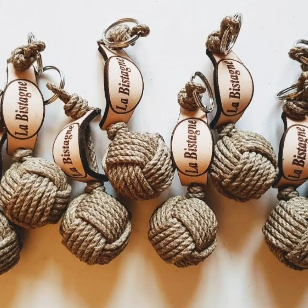 Porte clef pomme de touline voile personnalisable fabrication artisanale made in Corrèze by Aux fils des noeuds