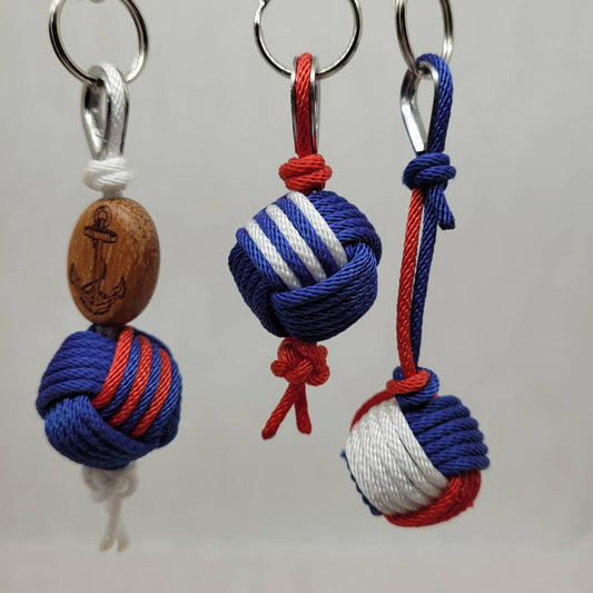 Porte clef marinière Pomme de touline personnalisable - fabrication artisanale made in Corrèze by Aux fils des noeuds